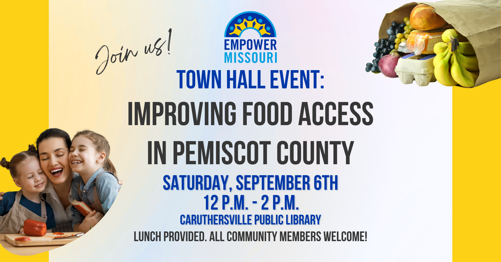 Pemiscot County Food Access Town Hall, September 6th, 12-2PM
